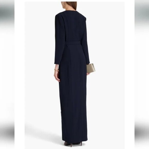 New Nicholas Kalissa Crepe Midnight Blue Gown/Dress 4 US NWOT - Picture 3 of 5